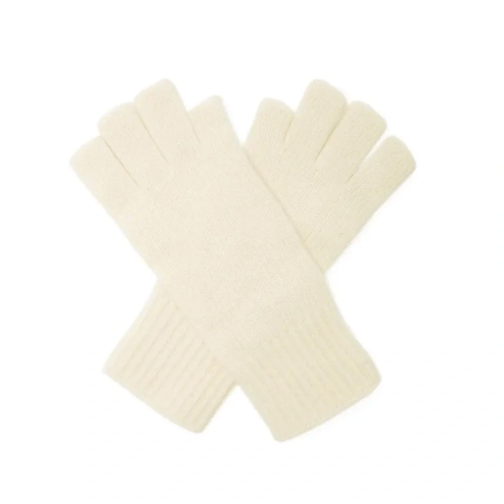 KHAITE Kai Cashmere Fingerless Gloves Cream